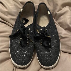 Women's Black Glitter Sneakers Kate spade Jed’s size 9.5. cute glitter
